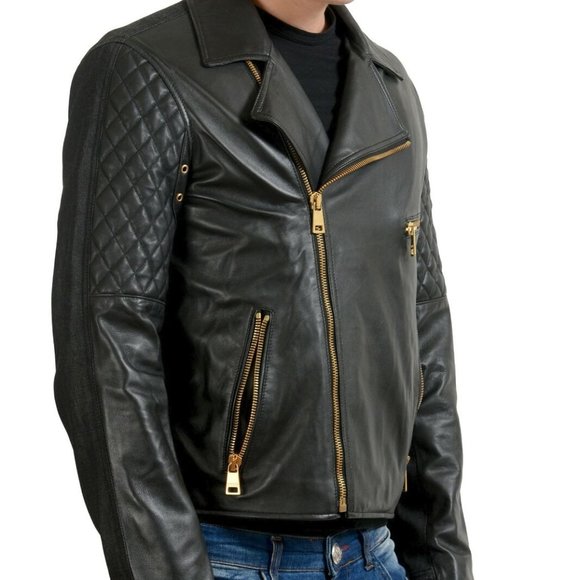 Versace Versus Men's Leather Zip Up Jacket - Picture 2 of 7